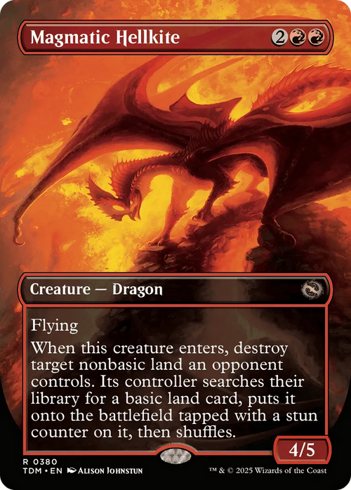 Magmatic Hellkite (Borderless) (TDM-380) - Tarkir: Dragonstorm Foil