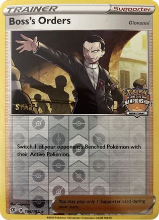 Boss's Orders - 154/192 (Regional Championships) [Staff]/192  - Reverse Holofoil League & Championship Cards - Promo