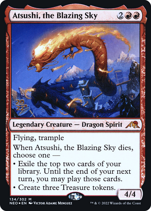 Atsushi, the Blazing Sky (PRE-134) - Kamigawa: Neon Dynasty Promos Foil