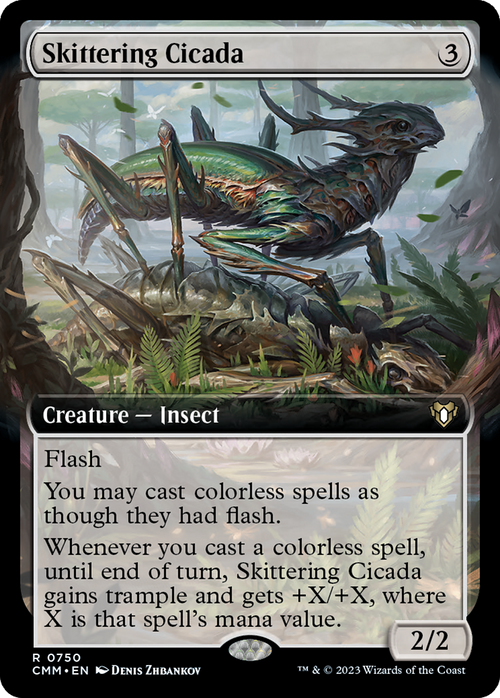Skittering Cicada (Extended Art) (CMM-750) - Commander Masters: (Extended Art) Foil