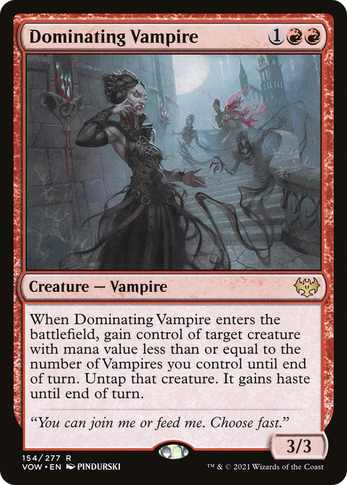 Dominating Vampire (VOW-154) - Innistrad: Crimson Vow Foil