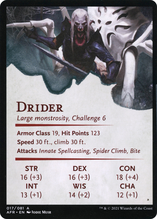 Drider // Drider (AAFR-017) - Adventures in the Forgotten Realms Art Series (Borderless) Foil