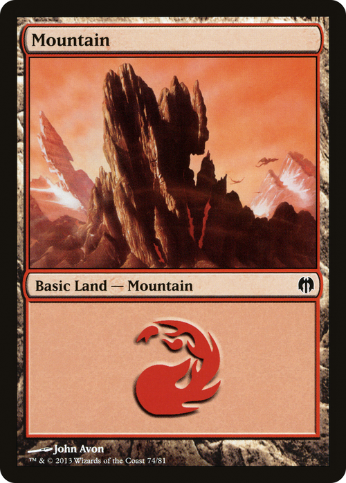 Mountain (74) (DDL-074) - Duel Decks: Heroes vs. Monsters
