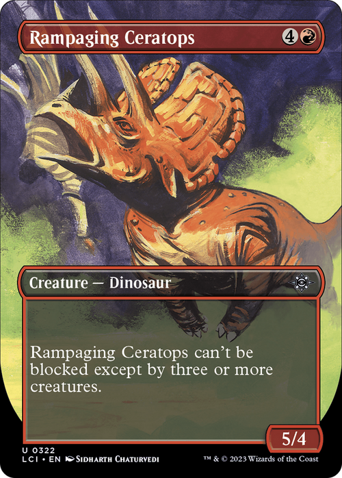 Rampaging Ceratops (Borderless) (LCI-322) - The Lost Caverns of Ixalan