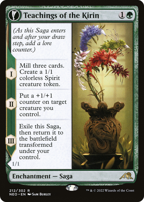 Teachings of the Kirin (NEO-212) - Kamigawa: Neon Dynasty: (fandfc, enchantment) Foil