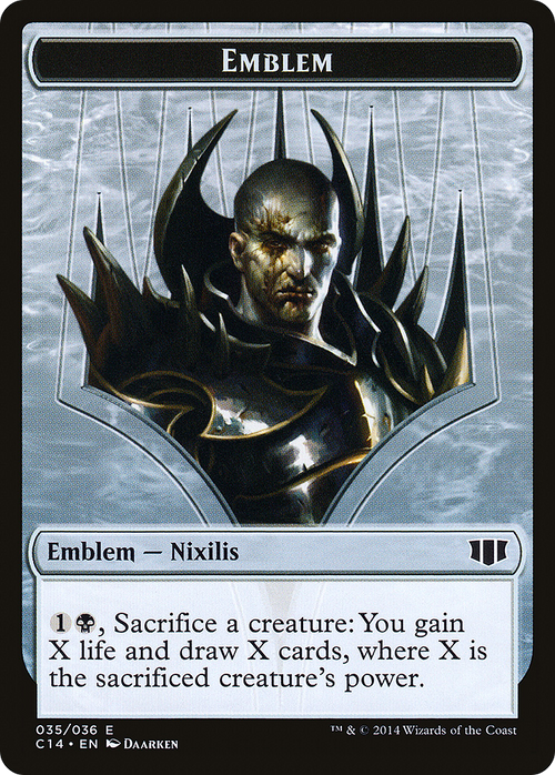 Emblem - Ob Nixilis of the Black Oath // Zombie Token (C14-035) - Commander 2014 Tokens