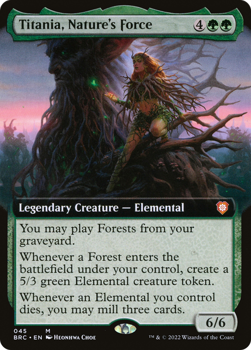 Titania, Nature's Force (Extended Art) (BRC-045) - The Brothers' War Commander: (Extended Art) Foil