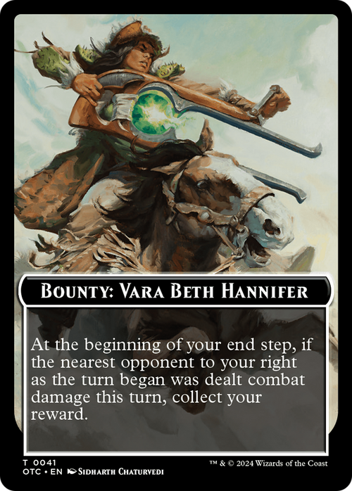 Bounty: Vara Beth Hannifer // Wanted! (TOTC-041) - Outlaws of Thunder Junction Commander Tokens Foil
