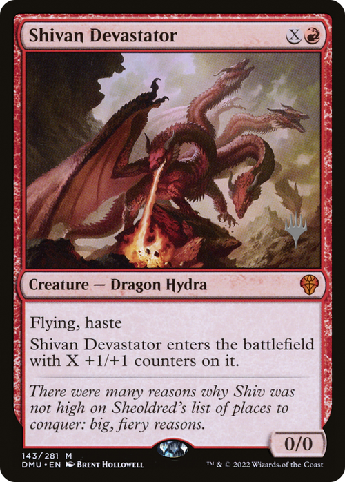 Shivan Devastator (PPDMU-143) - Dominaria United Promos Foil