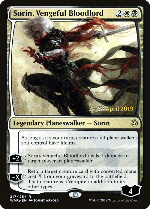 Sorin, Vengeful Bloodlord (PRE-217S) - War of the Spark Promos Foil