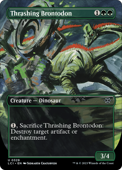 Thrashing Brontodon (Borderless) (LCI-329) - The Lost Caverns of Ixalan Foil