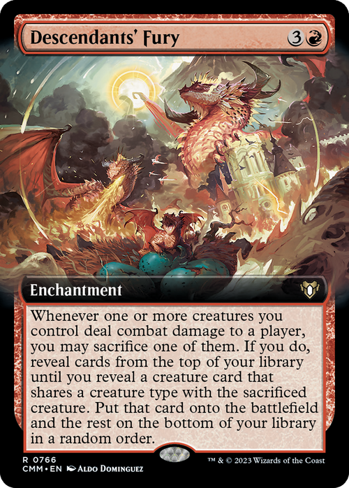 Descendants' Fury (Extended Art) (CMM-766) - Commander Masters: (Extended Art) Foil