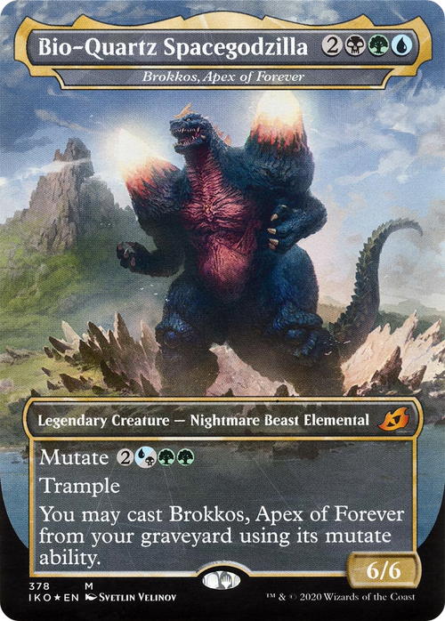 Bio-Quartz Spacegodzilla - Brokkos, Apex of Forever (IKO-378) - Ikoria: Lair of Behemoths / Bio-Quartz Spacegodzilla (Borderless) Foil