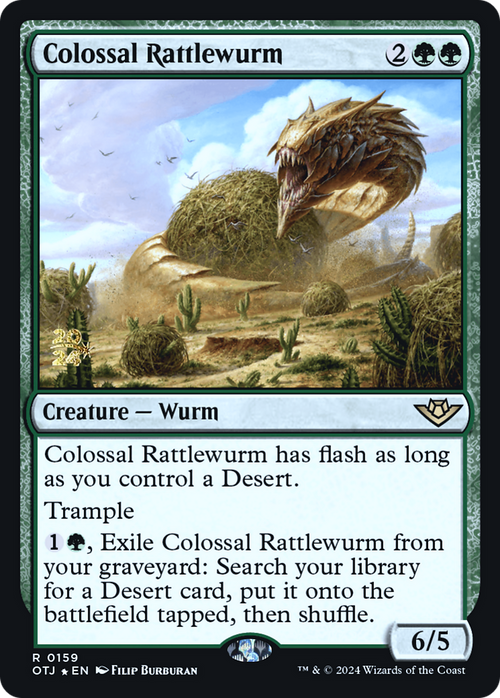 Colossal Rattlewurm (PRE-159) - Outlaws of Thunder Junction Promos Foil
