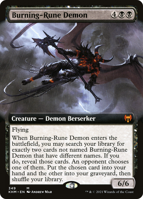 Burning-Rune Demon (Extended Art) (KHM-349) - Kaldheim: (Extended Art)