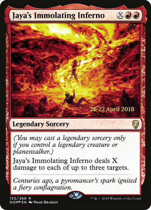 Jaya's Immolating Inferno (PRE-133S) - Dominaria Promos Foil