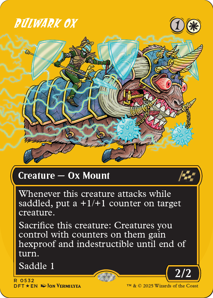 Bulwark Ox (Borderless) (First-Place Foil) (DFT-532) - Aetherdrift Foil