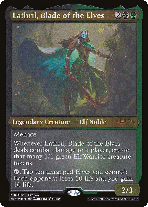 Lathril, Blade of the Elves (Foil Etched) (MEDIA-002) - Kaldheim Promos Foil