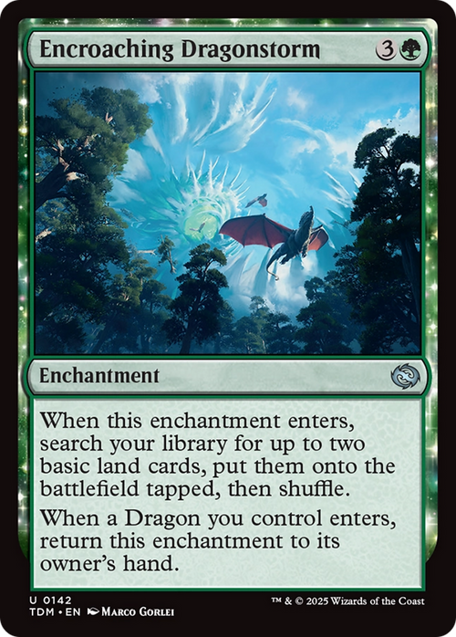 Encroaching Dragonstorm (TDM-142) - Tarkir: Dragonstorm: (enchantment) Foil