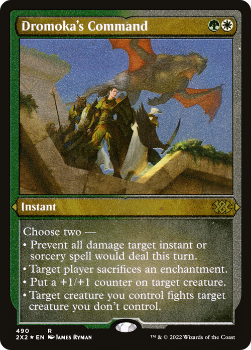 Dromoka's Command (Foil Etched) (2X2-490) - Double Masters 2022 Foil