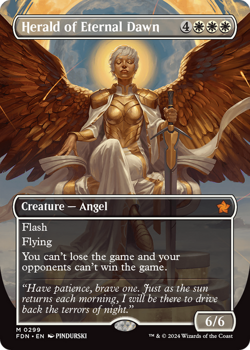 Herald of Eternal Dawn (Borderless) (FDN-299) - Foundations Foil