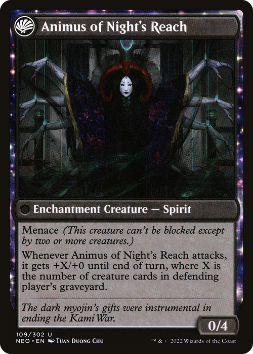 The Long Reach of Night (NEO-109) - Kamigawa: Neon Dynasty: (fandfc, enchantment) Foil