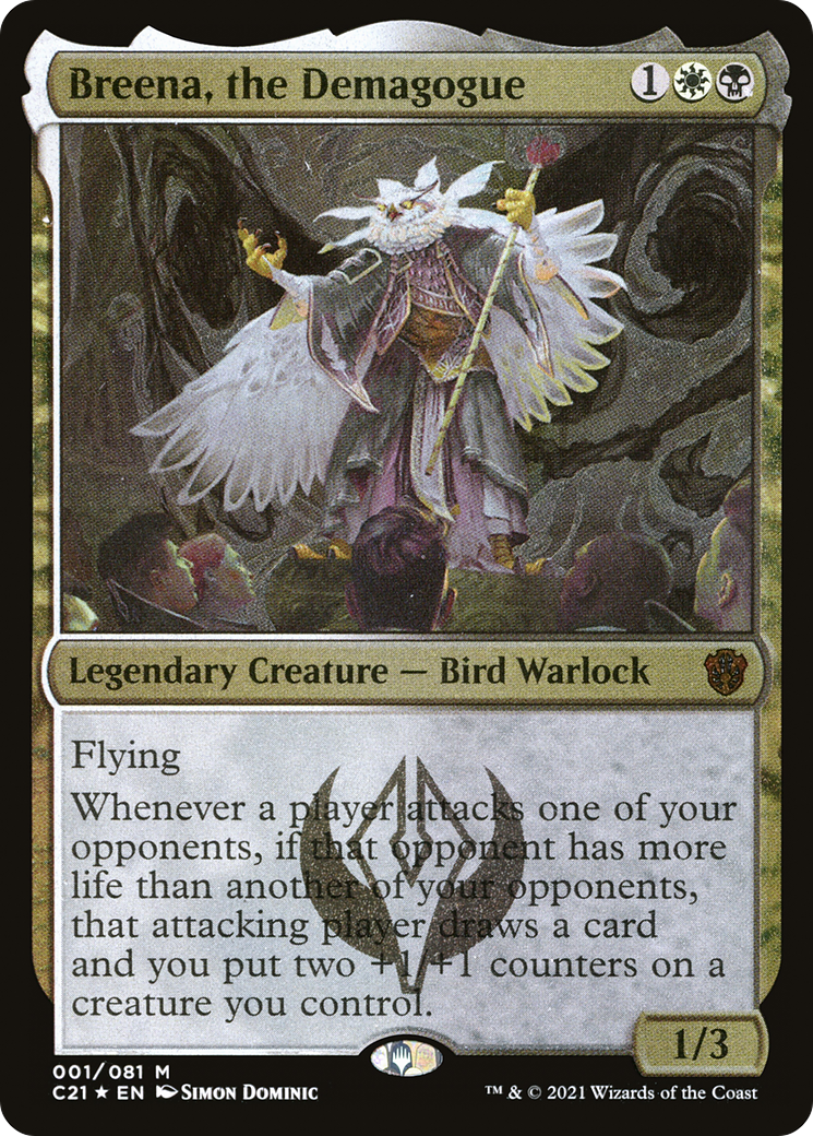 Breena, the Demagogue (Display Commander) - Thick Stock (C21-001) - Commander 2021 Display Commanders Etched Foil