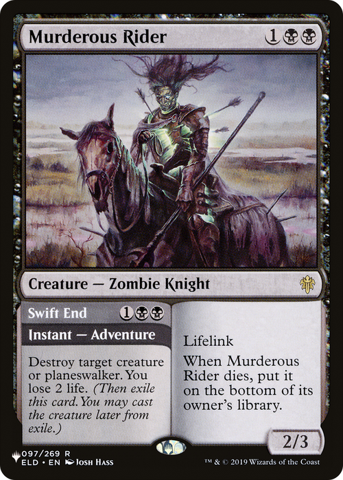 Murderous Rider // Swift End (LIST-ELD-97) - The List