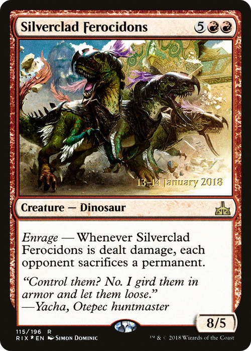 Silverclad Ferocidons (PRE-115S) - Rivals of Ixalan Promos Foil