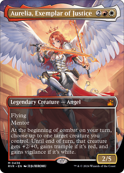 Aurelia, Exemplar of Justice (Anime Borderless) (RVR-436) - Ravnica Remastered Foil