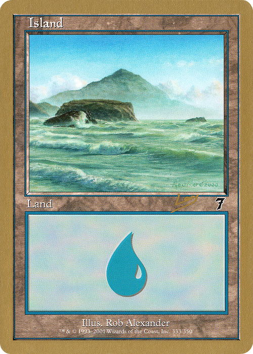 Island (333) - 2002 Raphael Levy (7ED) (WCD-) - World Championship Decks 2002