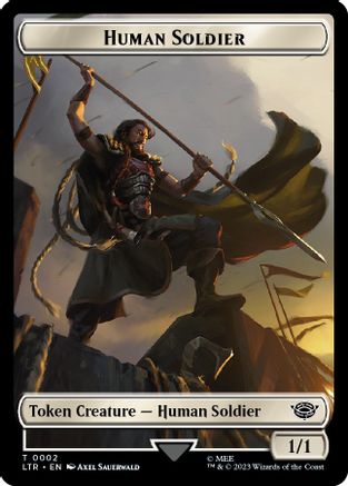 Human Soldier (0002) // Food (0010) Double-Sided Token (LTR-2 // 10) - The Lord of the Rings: Tales of Middle-earth Foil