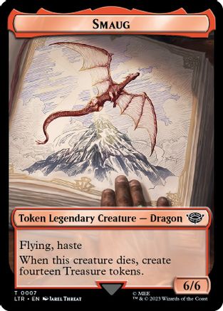 Smaug // Food (0010) Double-Sided Token (LTR-7 // 10) - The Lord of the Rings: Tales of Middle-earth Foil