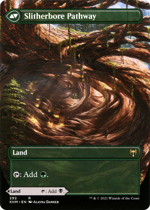 Darkbore Pathway (Borderless) (KHM-292) - Kaldheim: (Showcase) (Borderless)