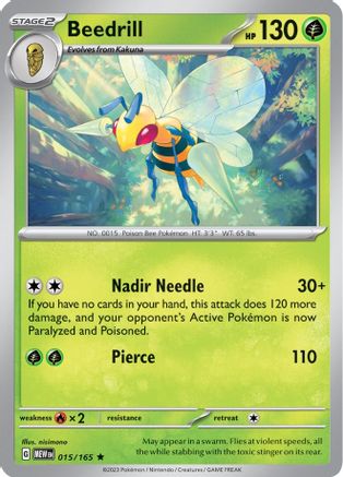 Beedrill 015  - Holofoil SV Scarlet & Violet 151 - Rare
