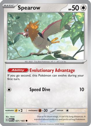 Spearow 021  SV Scarlet & Violet 151 - Common