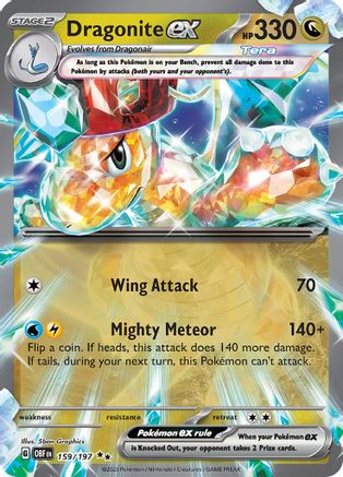 Dragonite ex 159  - Holofoil SV03 Obsidian Flames - Double Rare