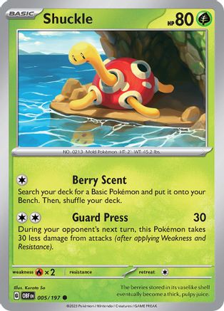 Shuckle 005  SV03 Obsidian Flames - Common