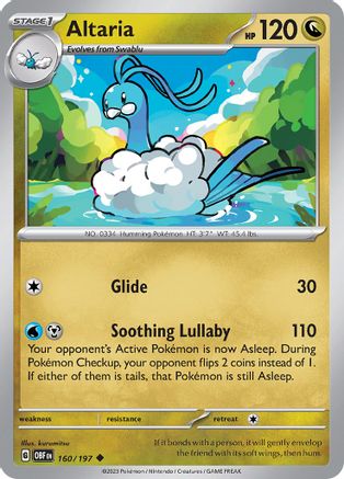 Altaria 160  - Reverse Holofoil SV03 Obsidian Flames - Uncommon
