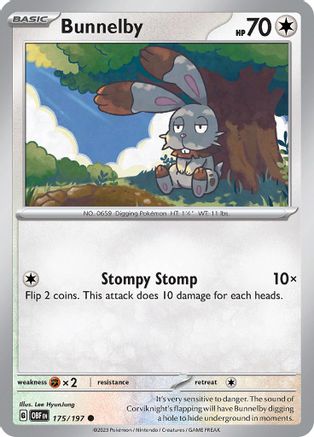 Bunnelby 175  - Reverse Holofoil SV03 Obsidian Flames - Common
