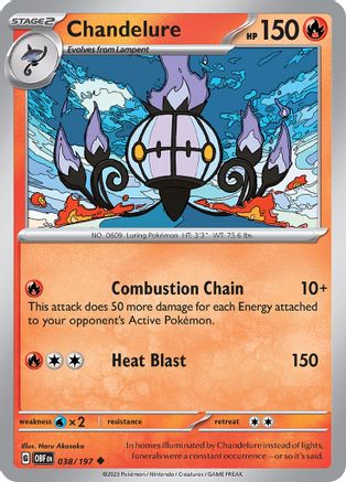 Chandelure 038  SV03 Obsidian Flames - Uncommon