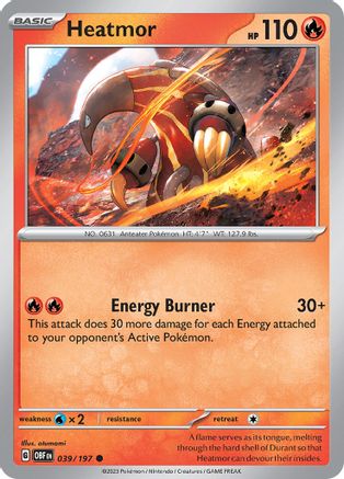 Heatmor 039  - Reverse Holofoil SV03 Obsidian Flames - Common