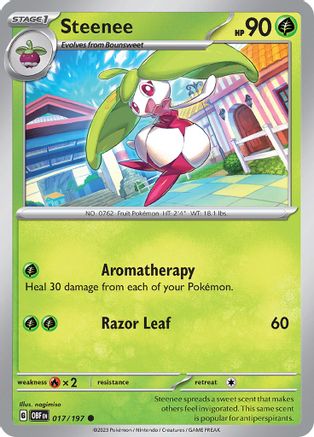 Steenee 017  - Reverse Holofoil SV03 Obsidian Flames - Common