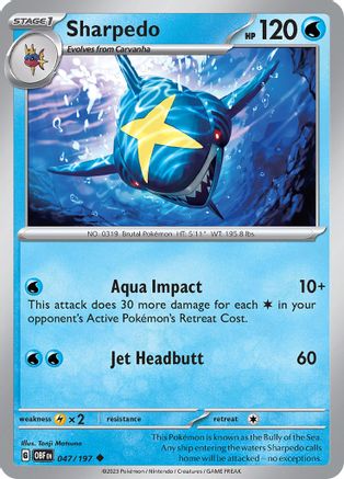 Sharpedo 047  SV03 Obsidian Flames - Uncommon