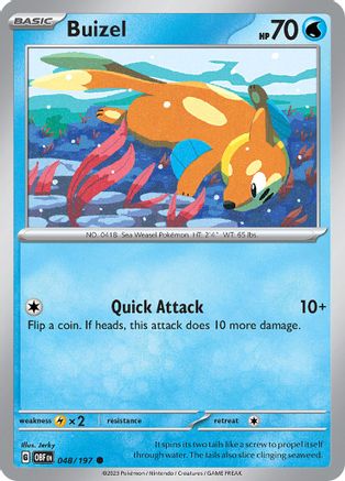 Buizel 048  - Reverse Holofoil SV03 Obsidian Flames - Common