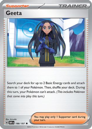Geeta 188  - Holofoil SV03 Obsidian Flames - Rare