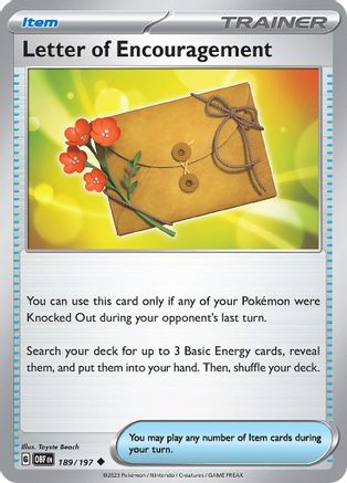 Letter of Encouragement 189  SV03 Obsidian Flames - Uncommon