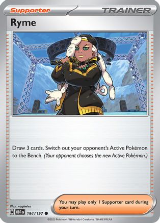 Ryme 194  - Reverse Holofoil SV03 Obsidian Flames - Common