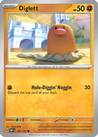 Diglett 103  SV03 Obsidian Flames - Common