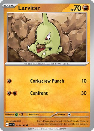 Larvitar 105  SV03 Obsidian Flames - Common